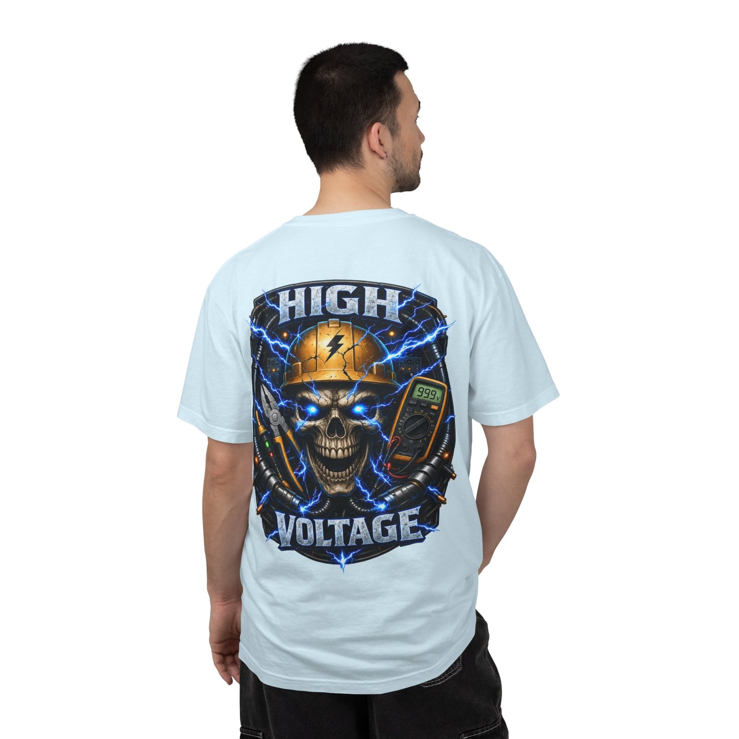 High Voltage Skull T-Shirt — Electrician Safety Graphic Tee