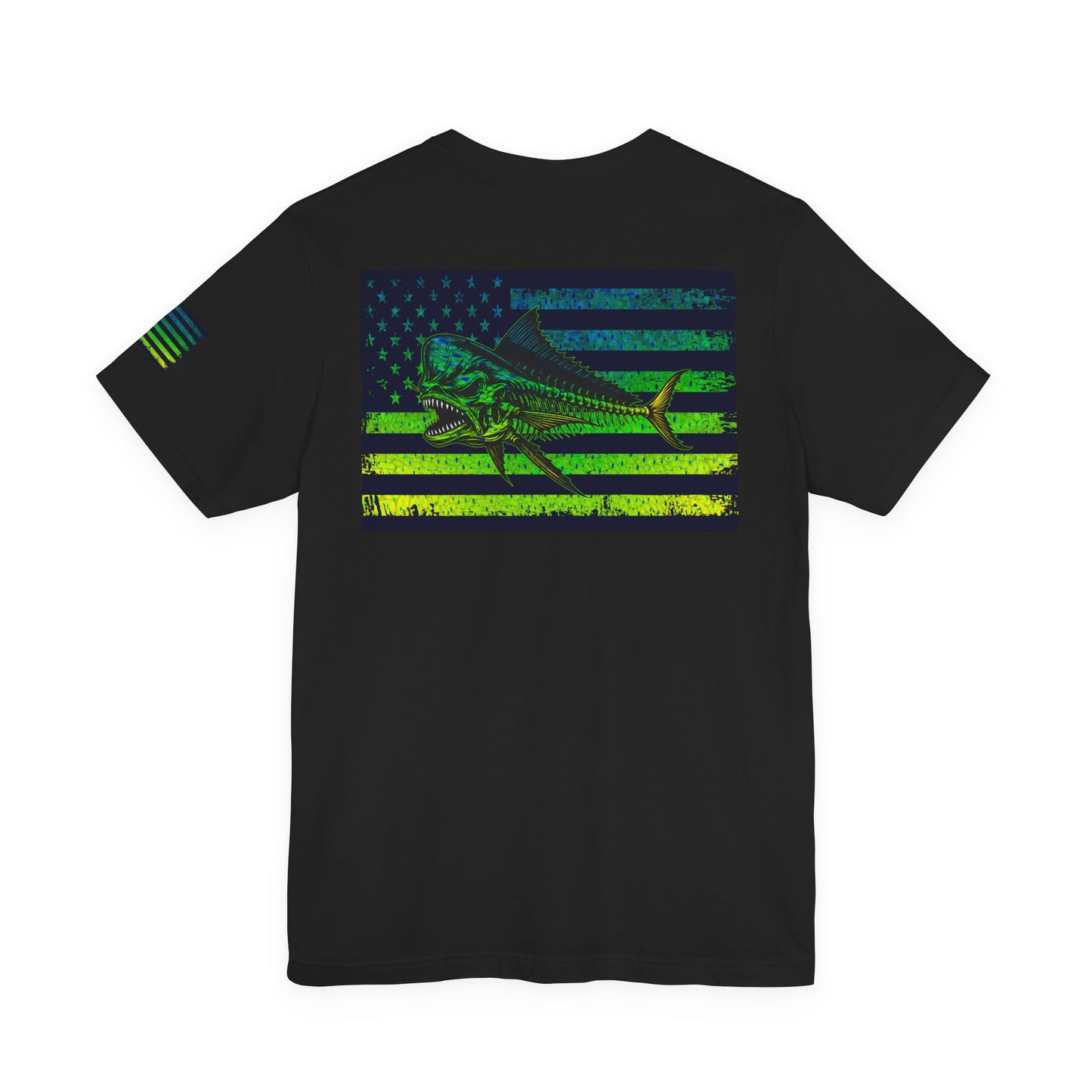 The Mahi Angler Grunge American Flag Tee, Patriotic USA Shirt, Vintage American Flag