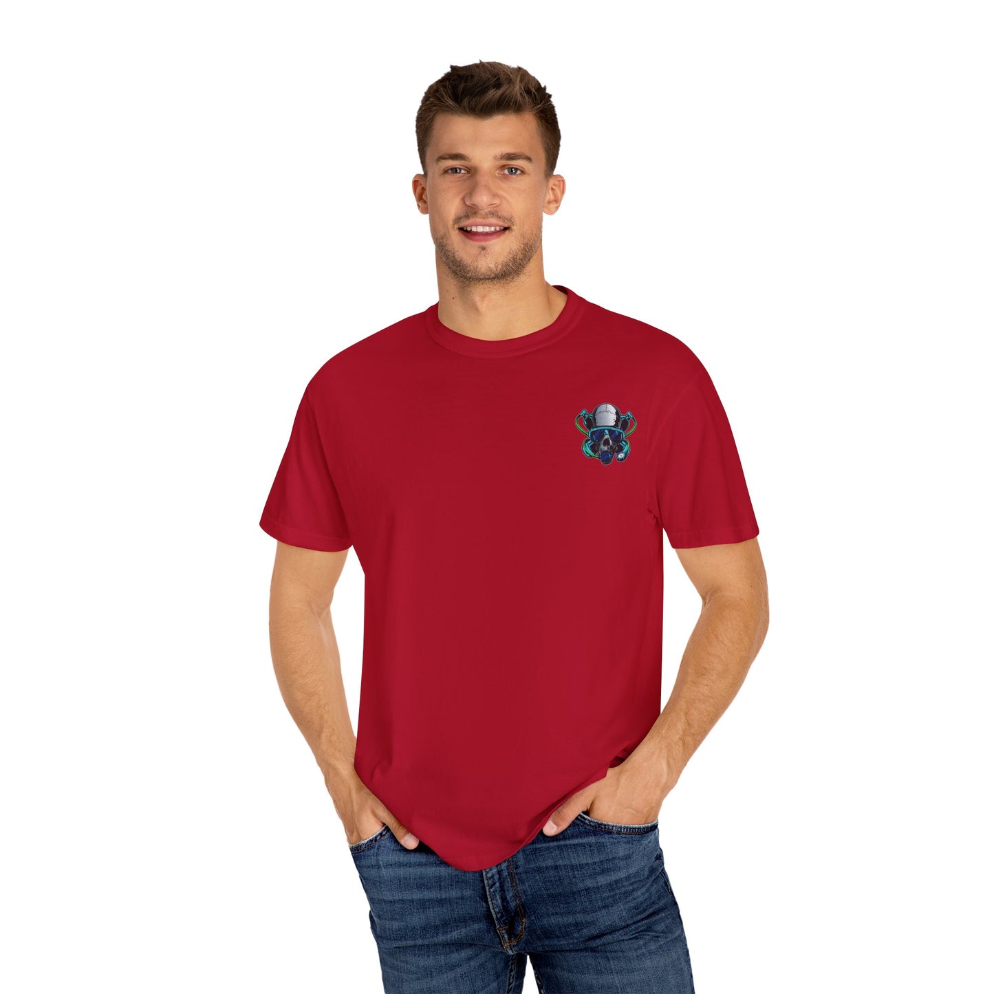 Scuba Skull Unisex T-shirt, Dive Flag Tee, Diving Shirt, Ocean Lover Gift, Beach Wear