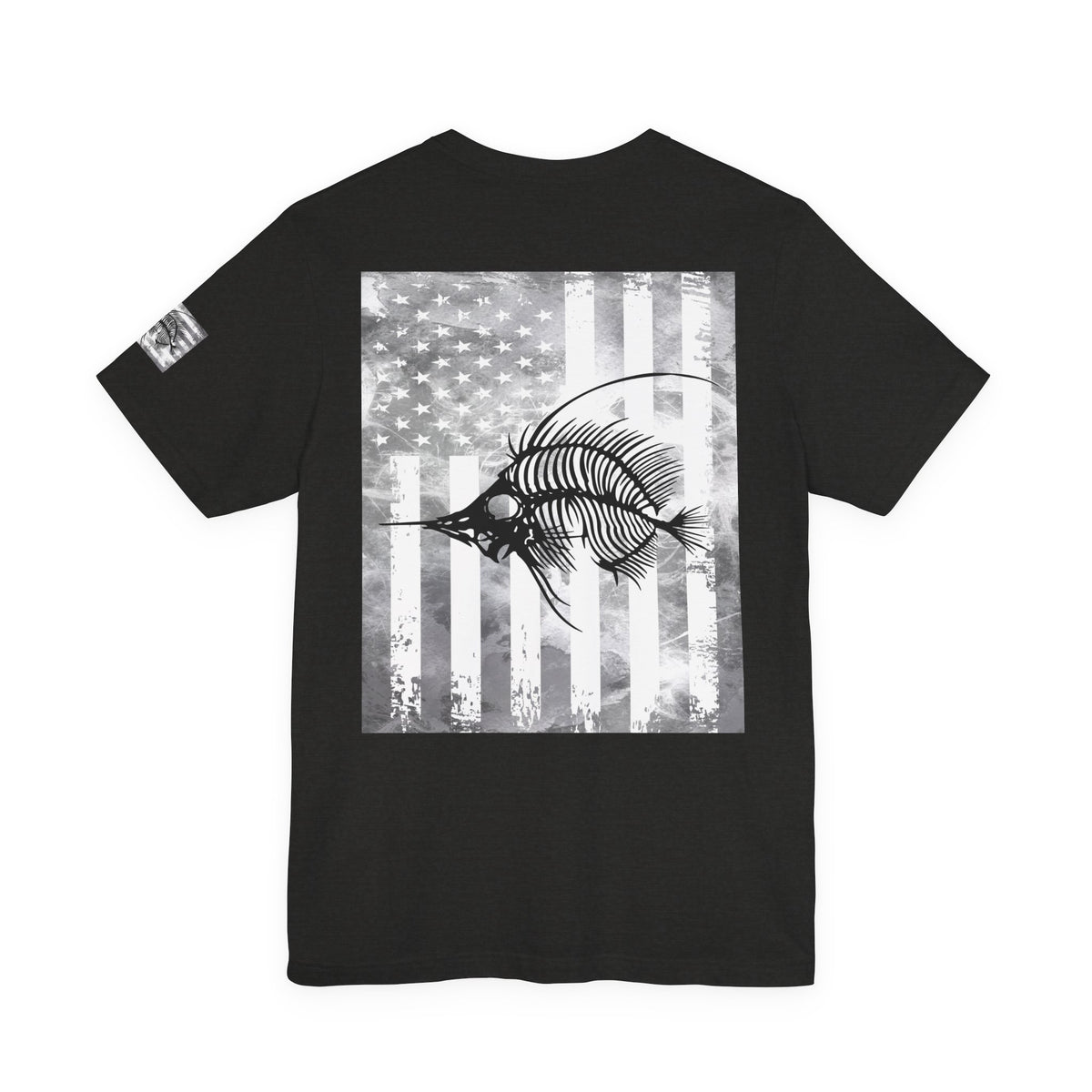 SwordFish Skeleton Grunge American Flag Tee, Patriotic USA Shirt, Vintage American Flag