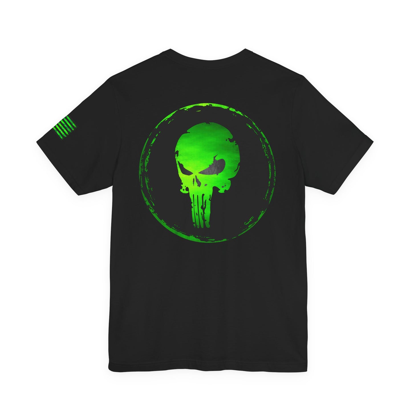 Toxic Green Punisher Skull – Neon Grunge Vigilante Graphic for Shirts, Decals & Prints