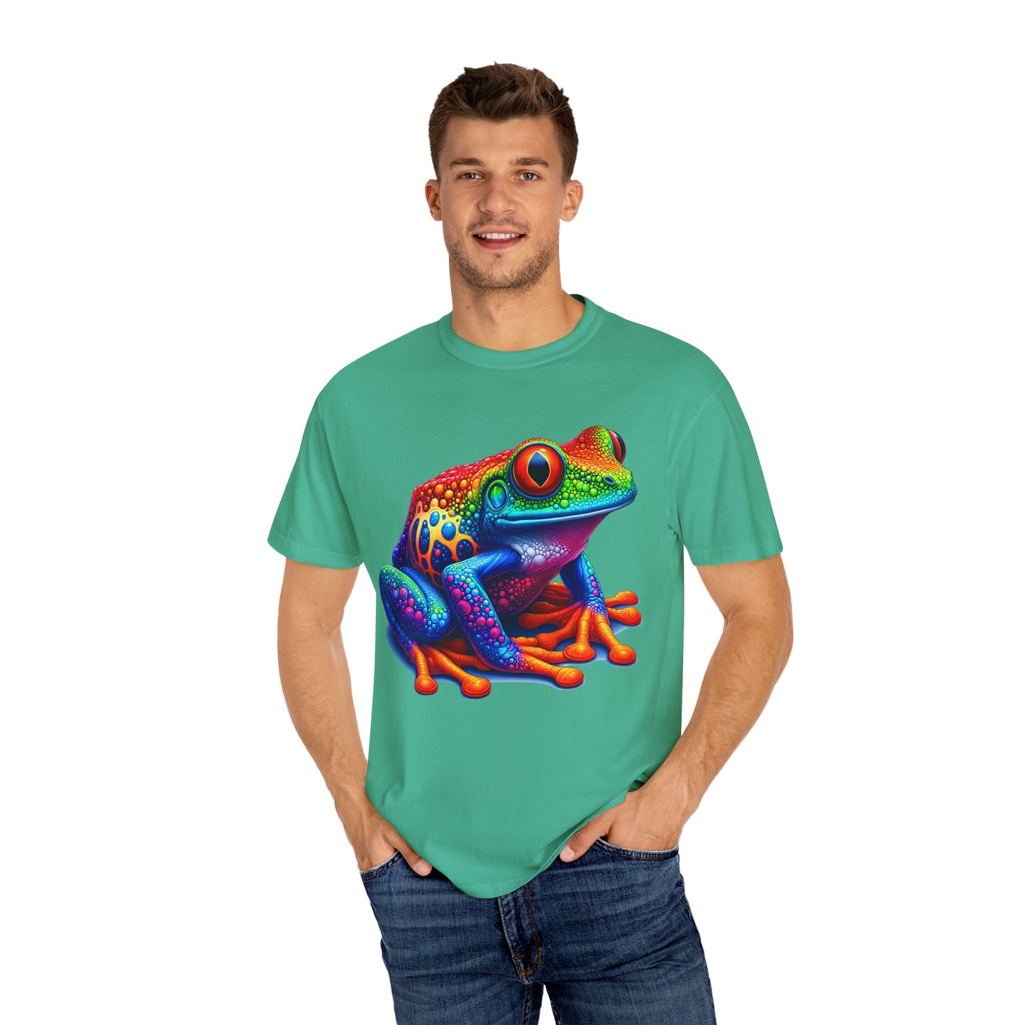 Frog T-Shirt | Unisex Garment-Dyed Tee for Nature Lovers, Eco-Friendly Gift, Birthday, Summer Vibe, Outdoor Adventure