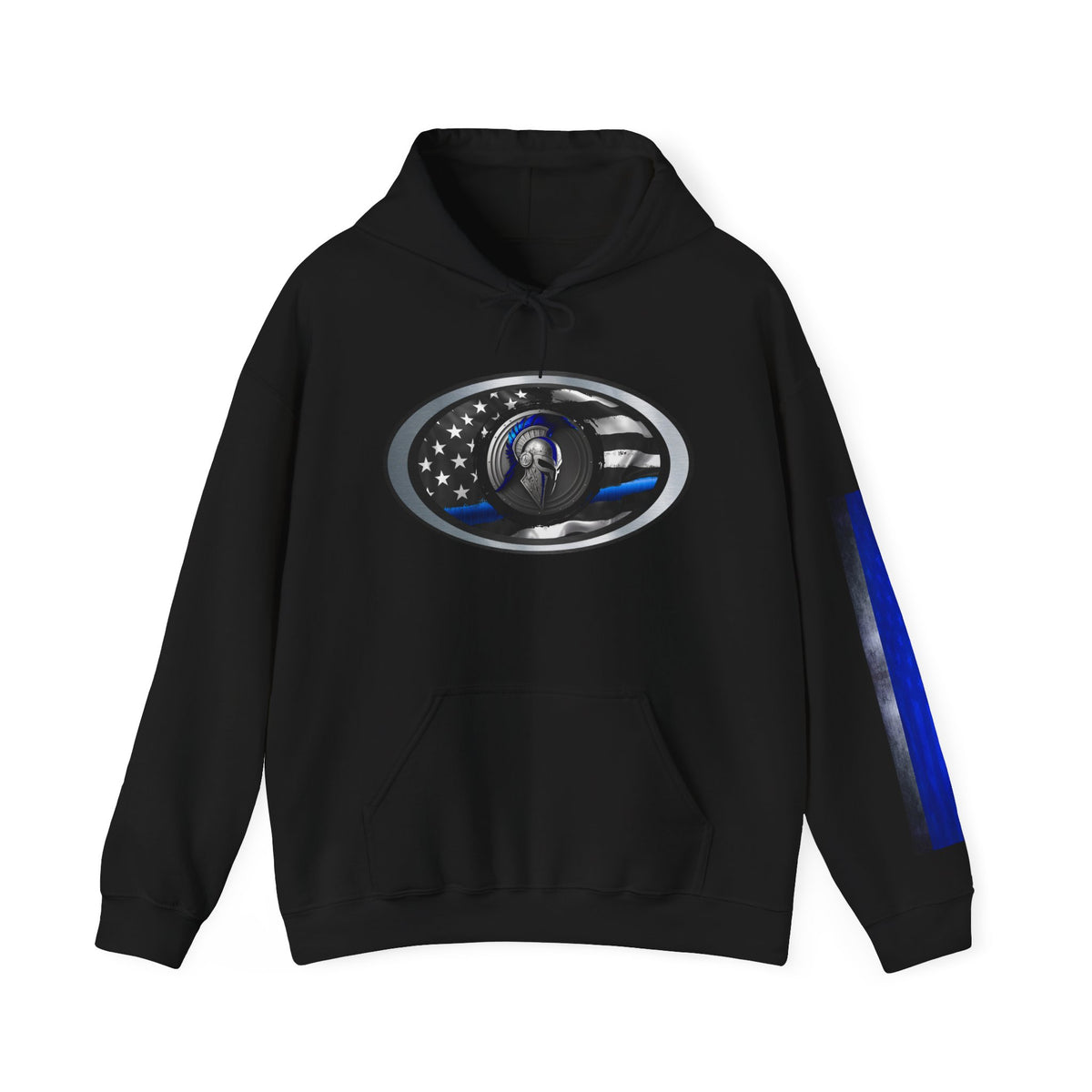 Spartan Hoodie, Thin Blue Line, American Flag, Patriotic Hoodie, Police Officer Gift, Law Enforcement Apparel