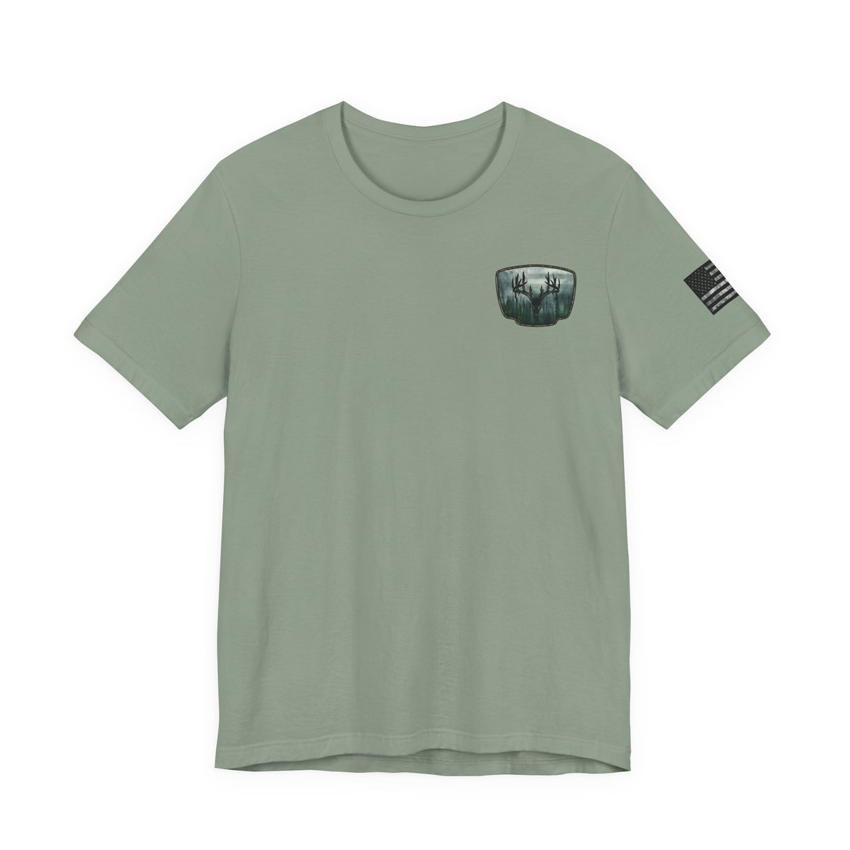 Deer Skull Forest Flag Hunting Tee