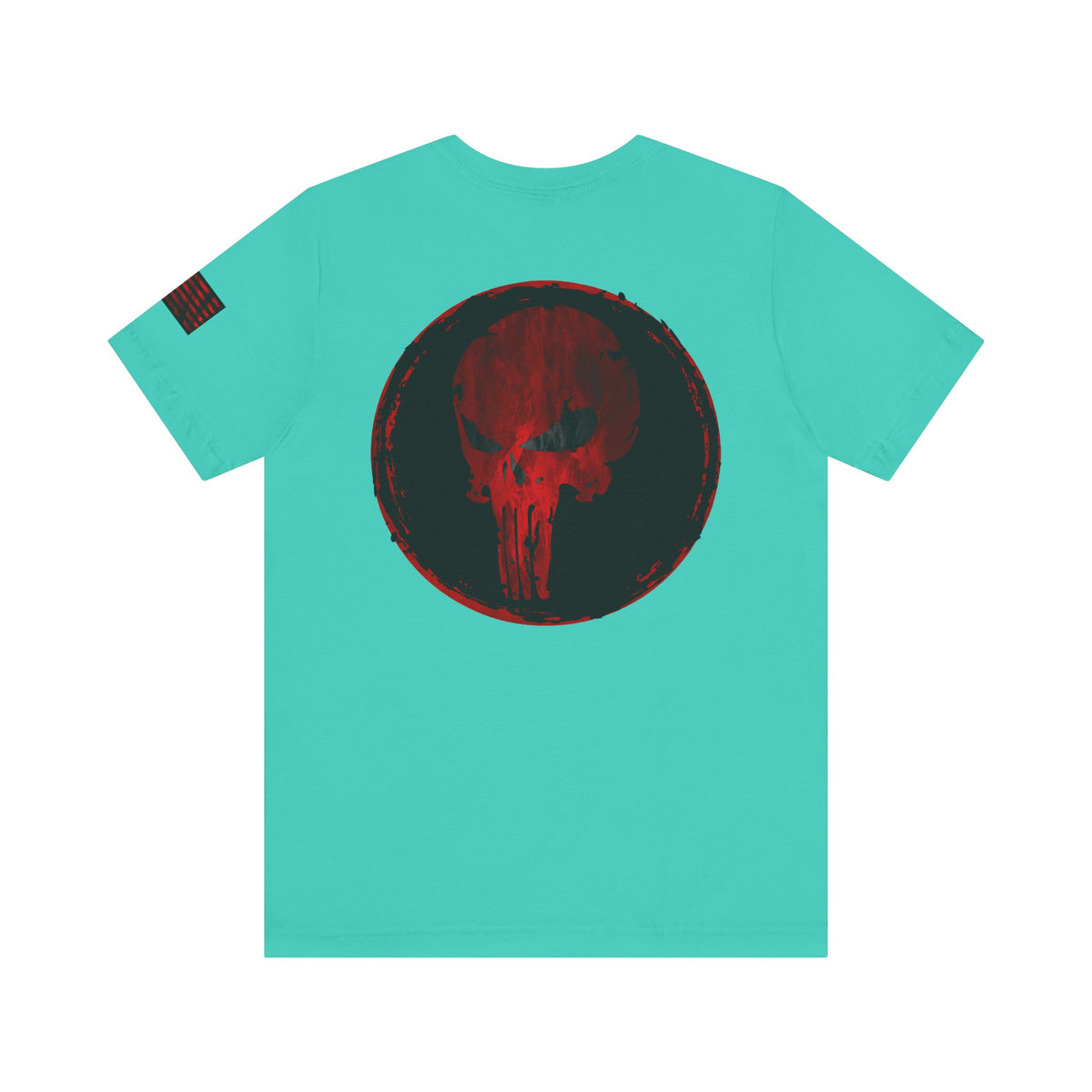 Punisher Skull Red Grunge Distressed Design – Tactical Graphic Art for Shirts, Decals, and Merch