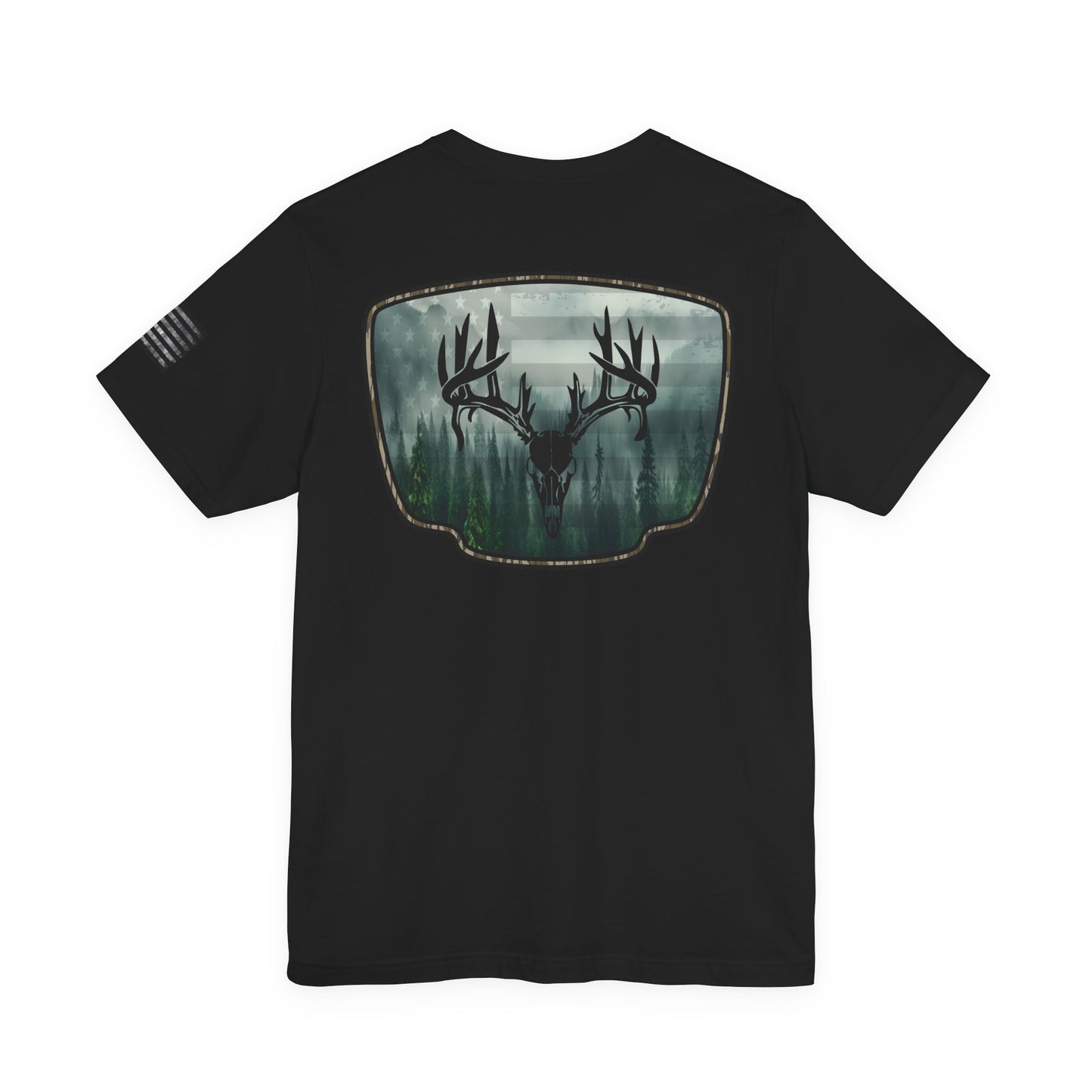 Deer Skull Forest Flag Hunting Tee
