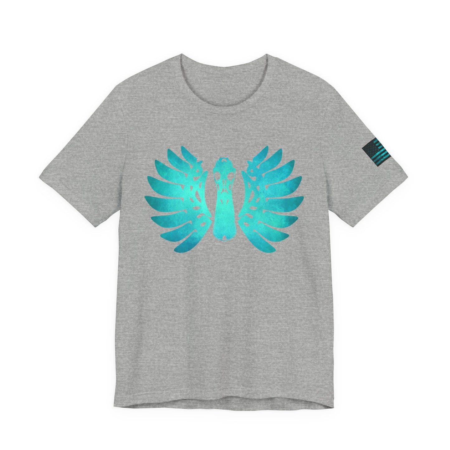 Duck Skull Wings T-Shirt – Ice Blue Bone-Wing Design, 100% Airlume Cotton Hunting Tee, Breathable & Durable Outdoor Shirt