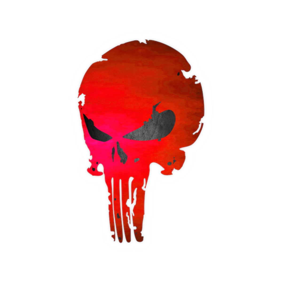 Red Distressed Skull Warrior Sticker – Bold Urban Graphic for Laptops, Water Bottles & More