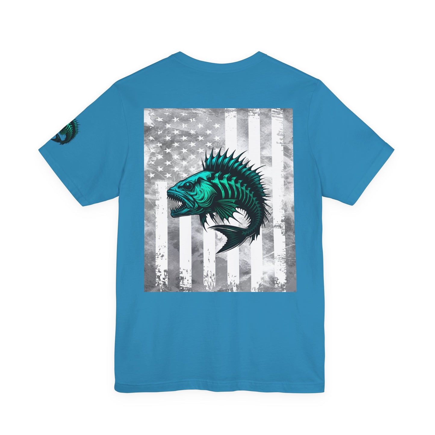 Fishing Grunge American Flag Tee, Patriotic USA Shirt, Vintage American Flag