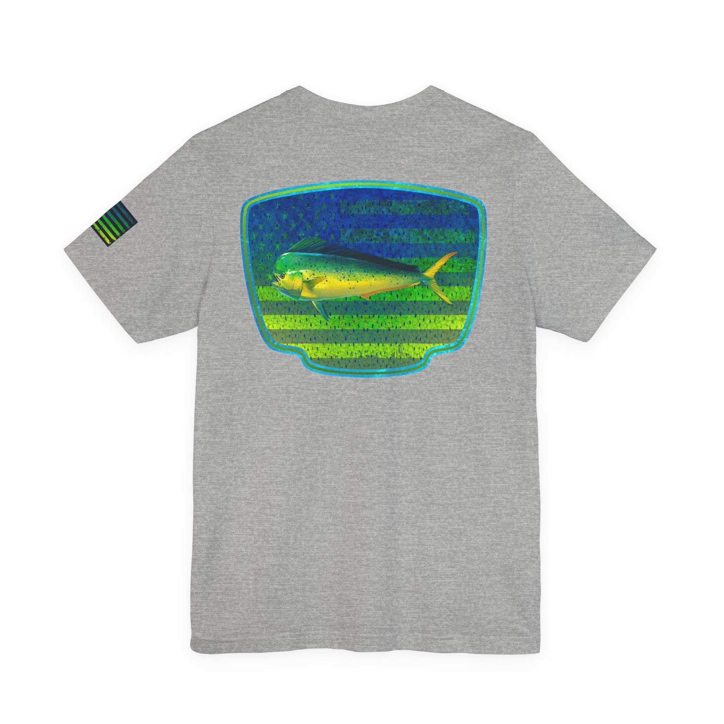 Mahi Mahi American Flag Fishing T-Shirt – Bold Offshore Graphic Tee