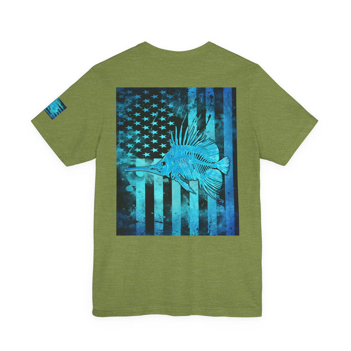 Fishing Angler American Flag Tee, Patriotic USA Shirt, Vintage American Flag