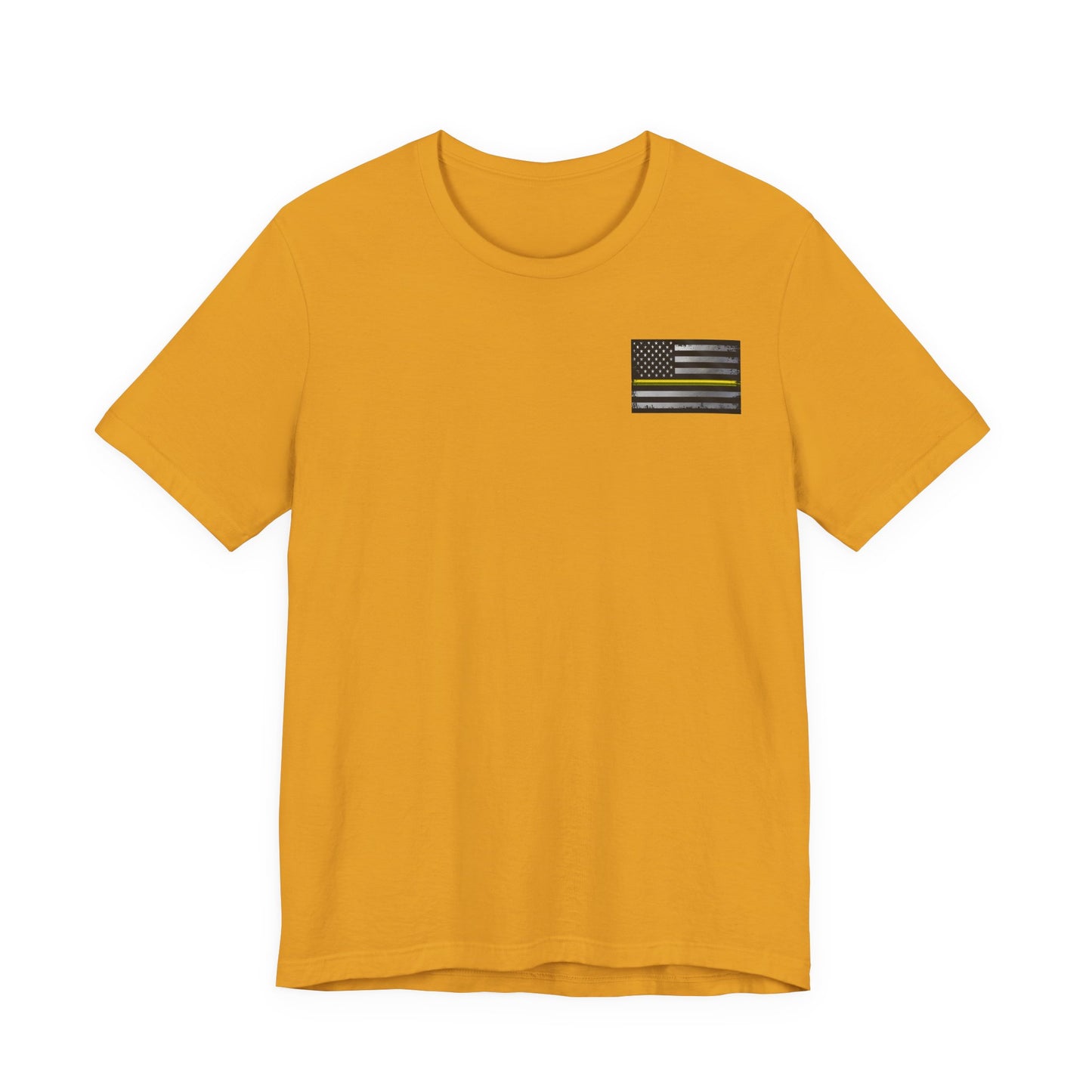 Thin Yellow Line American Flag Skull Tee