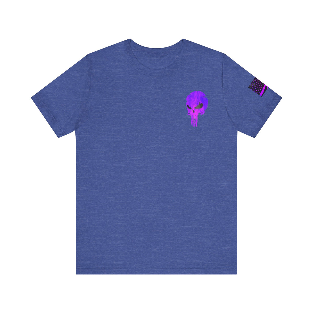 Purple Grunge Punisher Skull – Neon Grunge Vigilante Graphic for Shirts, Decals & Prints