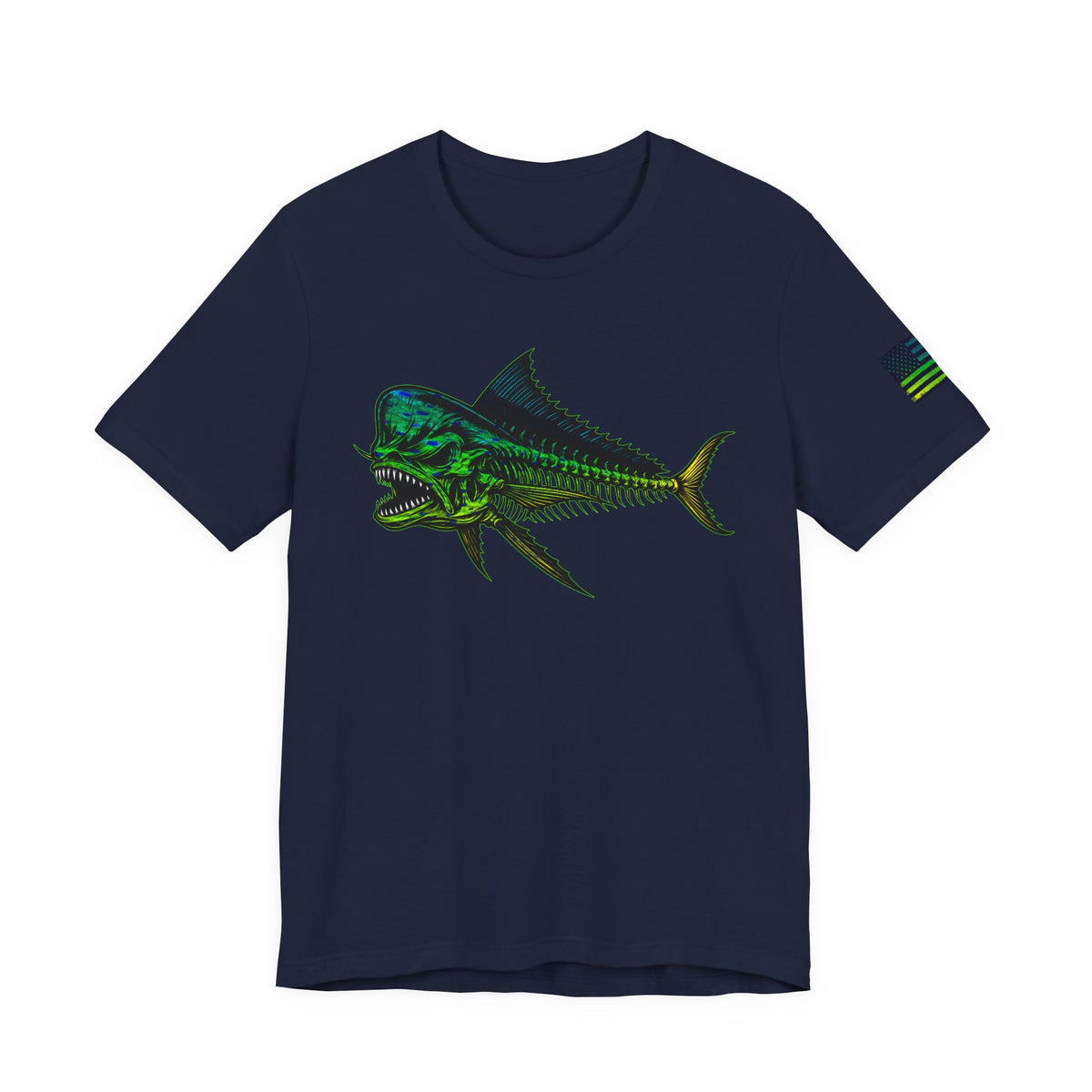 The Mahi Angler Grunge American Flag Tee, Patriotic USA Shirt, Vintage American Flag