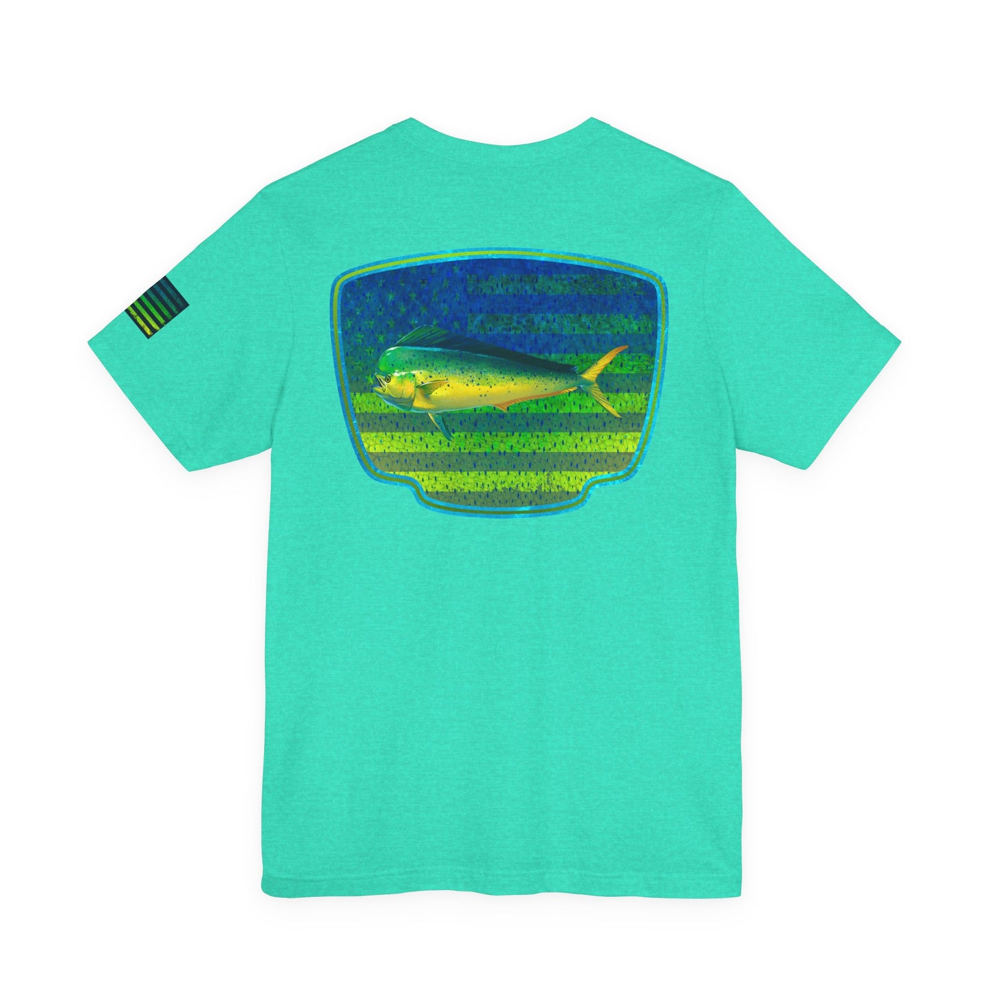 Mahi Mahi American Flag Fishing T-Shirt – Bold Offshore Graphic Tee