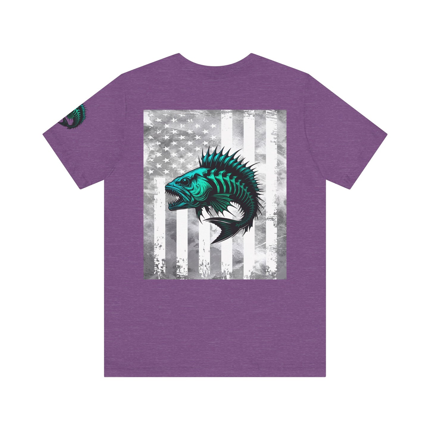 Fishing Grunge American Flag Tee, Patriotic USA Shirt, Vintage American Flag