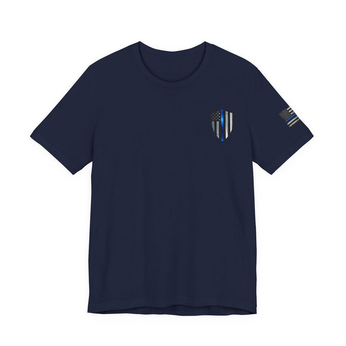 Grunge Spartan Helmet Thin Blue Line American Flag T-Shirt – Honor & Valor Police Tribute Tee