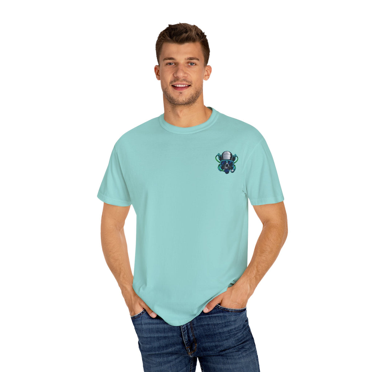 Scuba Skull Unisex T-shirt, Dive Flag Tee, Diving Shirt, Ocean Lover Gift, Beach Wear