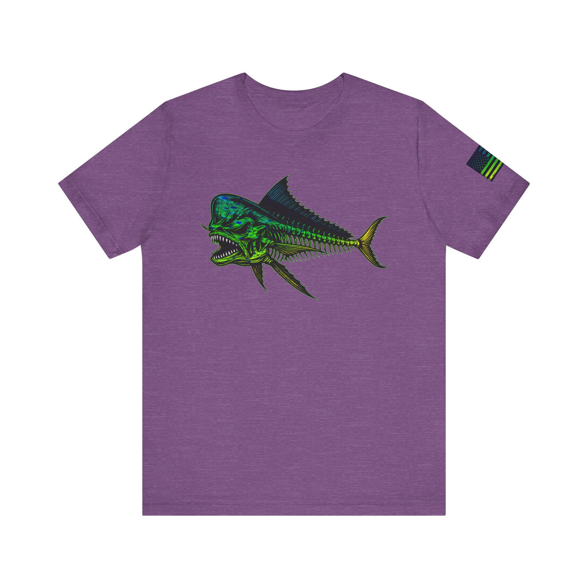 The Mahi Angler Grunge American Flag Tee, Patriotic USA Shirt, Vintage American Flag