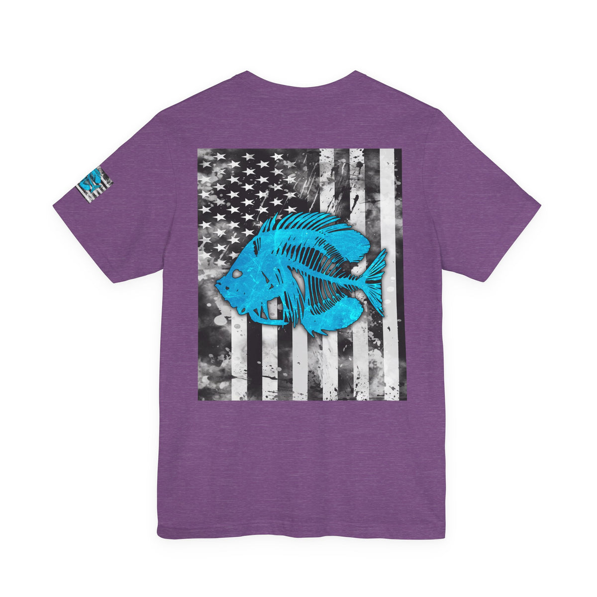 Blue Pearch Angler Grunge American Flag Tee, Patriotic USA Shirt, Vintage American Flag