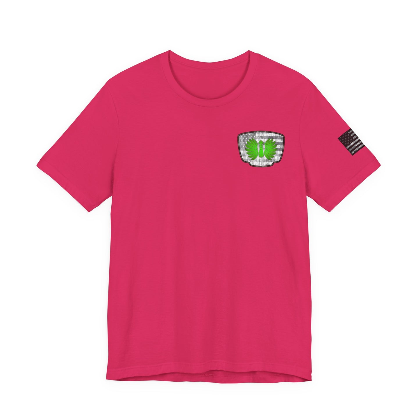 Duck Skull Hunting Badge T-Shirt – Mossy Camo Print, Crossed Guns & Duck Skull Graphic