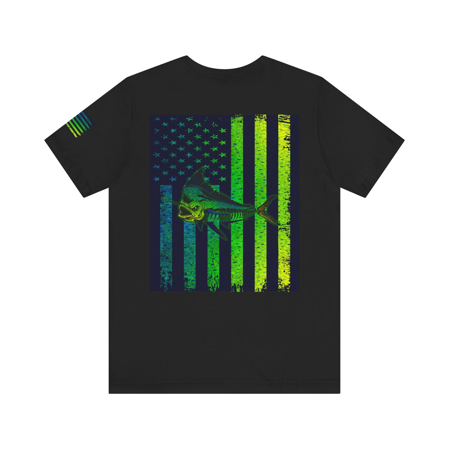 Mahi Angler Grunge American Flag Tee, Patriotic USA Shirt, Vintage American Flag