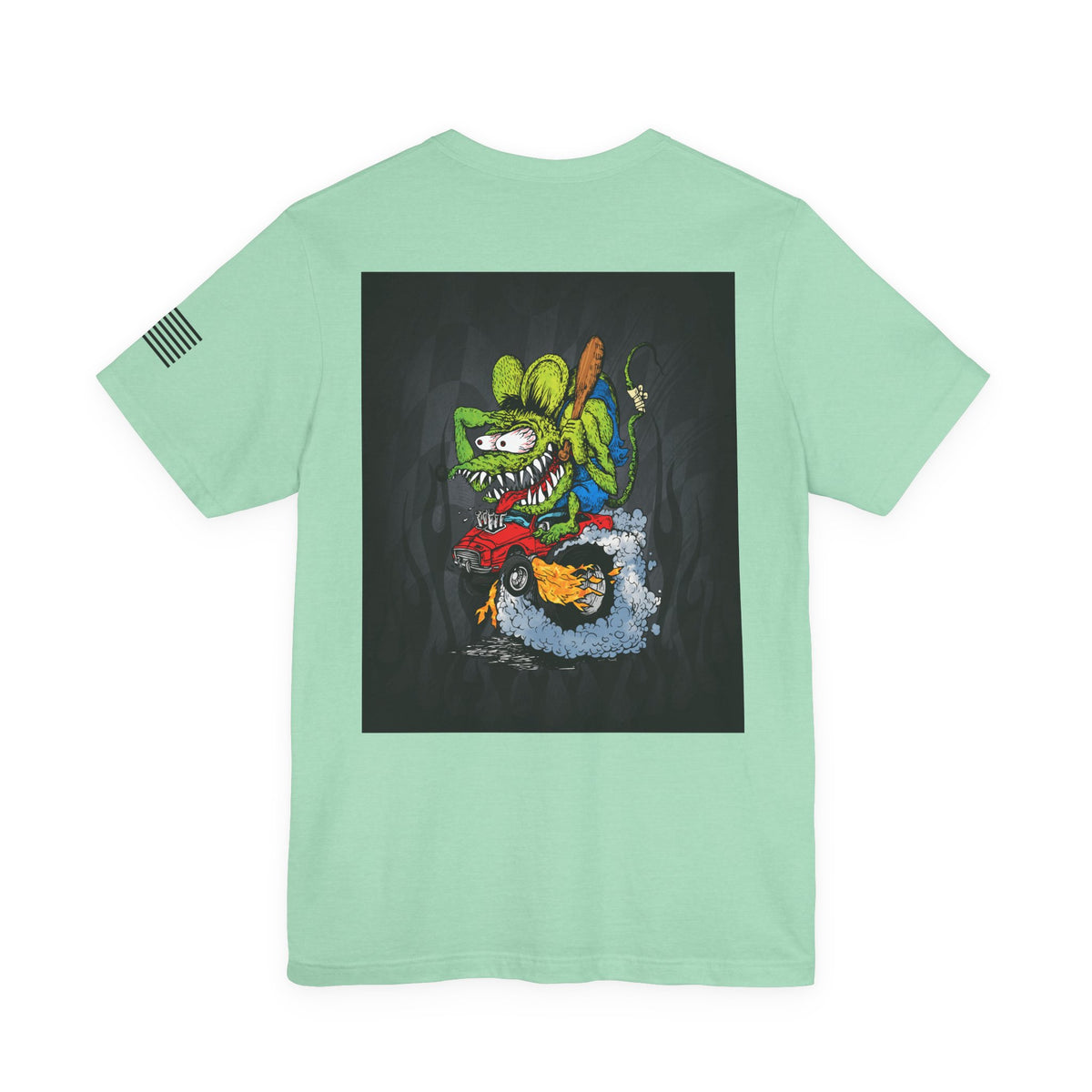 Rat Fink Monster Hot Rod Burnout – Wild Cartoon Drag Racer Tee