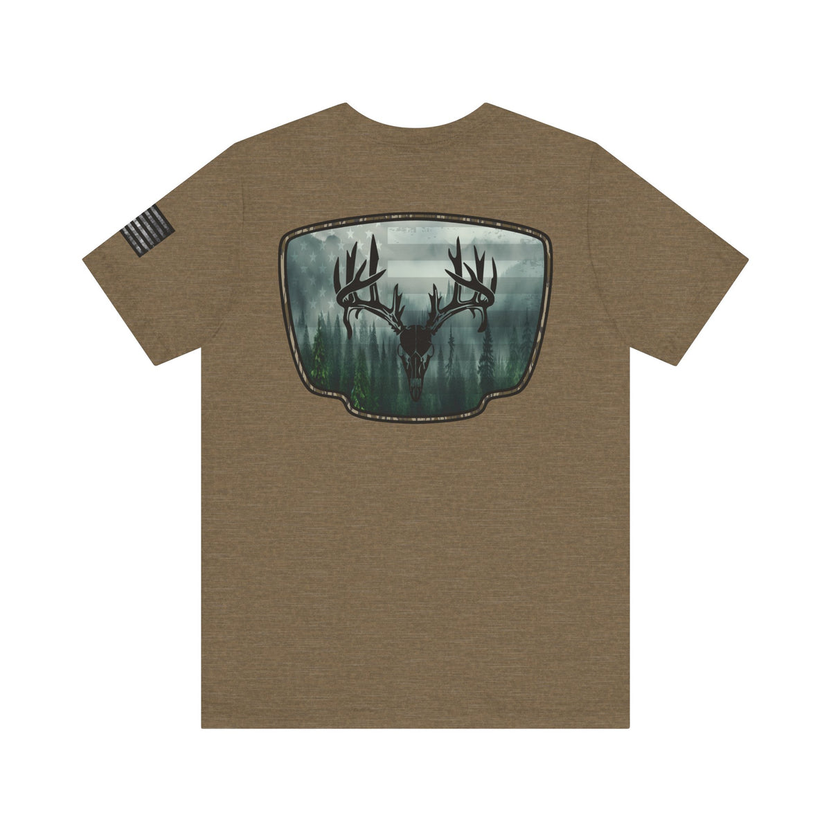 Deer Skull Forest Flag Hunting Tee