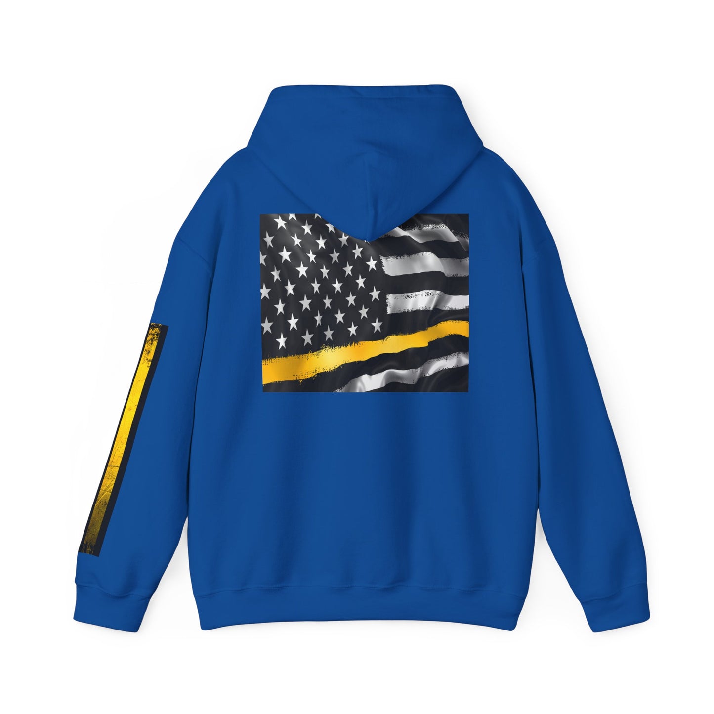 911 Dispatcher Thin Yellow Line American Flag Heart Hoodie, Dispatcher Hooded Sweatshirt, First Responder Gift, Patriotic