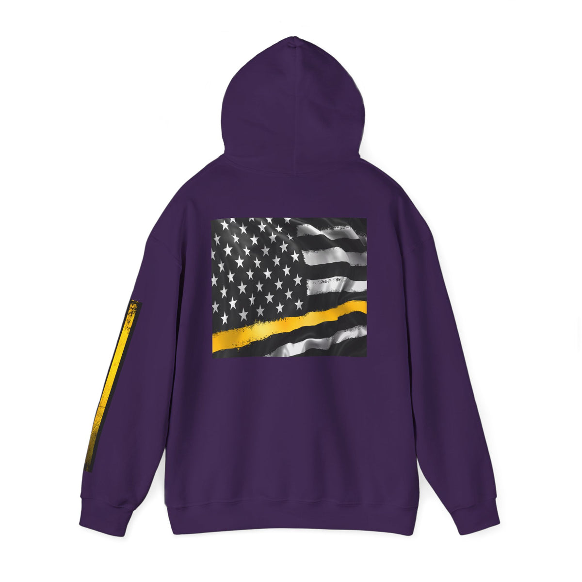 911 Dispatcher Thin Yellow Line American Flag Heart Hoodie, Dispatcher Hooded Sweatshirt, First Responder Gift, Patriotic