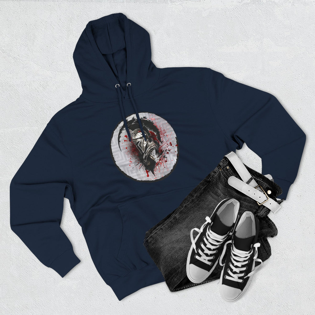 Three-Panel Fleece Hoodie Spartan Warrior