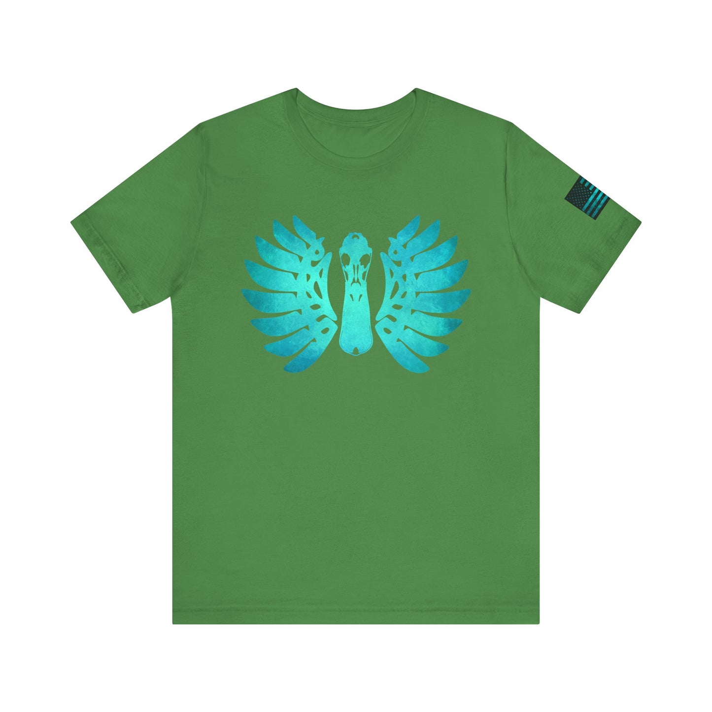Duck Skull Wings T-Shirt – Ice Blue Bone-Wing Design, 100% Airlume Cotton Hunting Tee, Breathable & Durable Outdoor Shirt