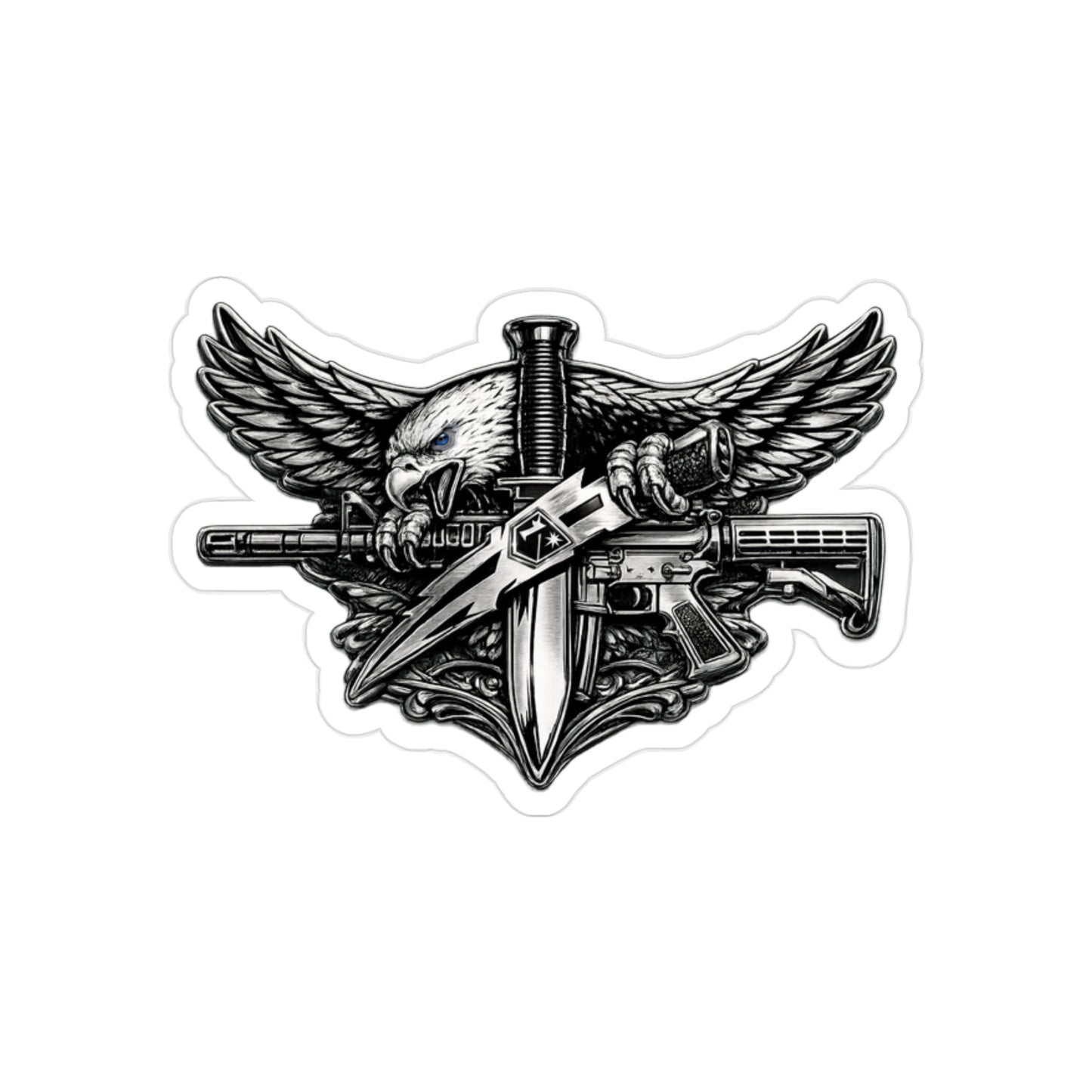 Chrome SWAT Operator Tactical Freedom Sticker — Die-Cut Outdoor Vinyl