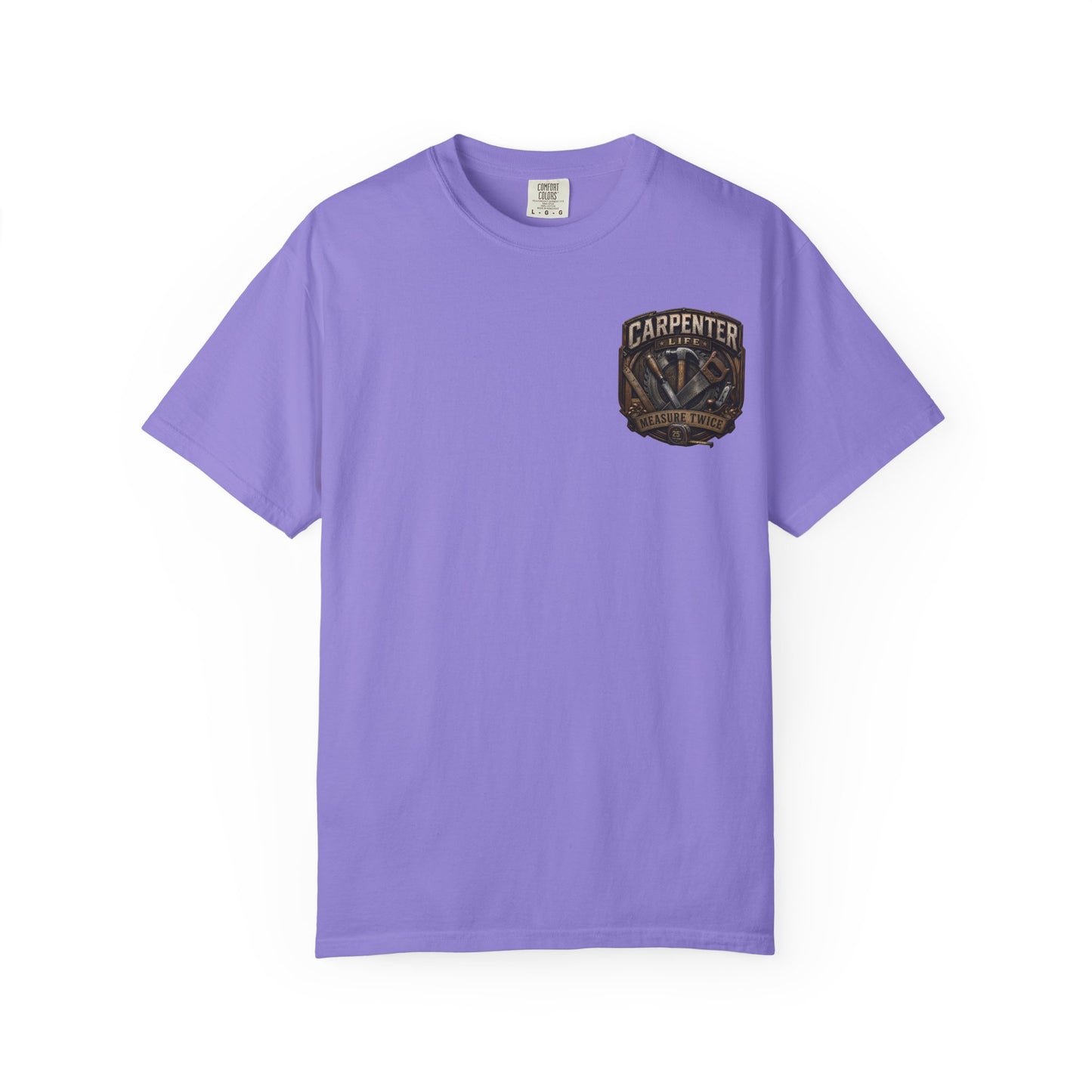 Carpenter Life T-Shirt – 'Measure Twice' Vintage Tool Emblem