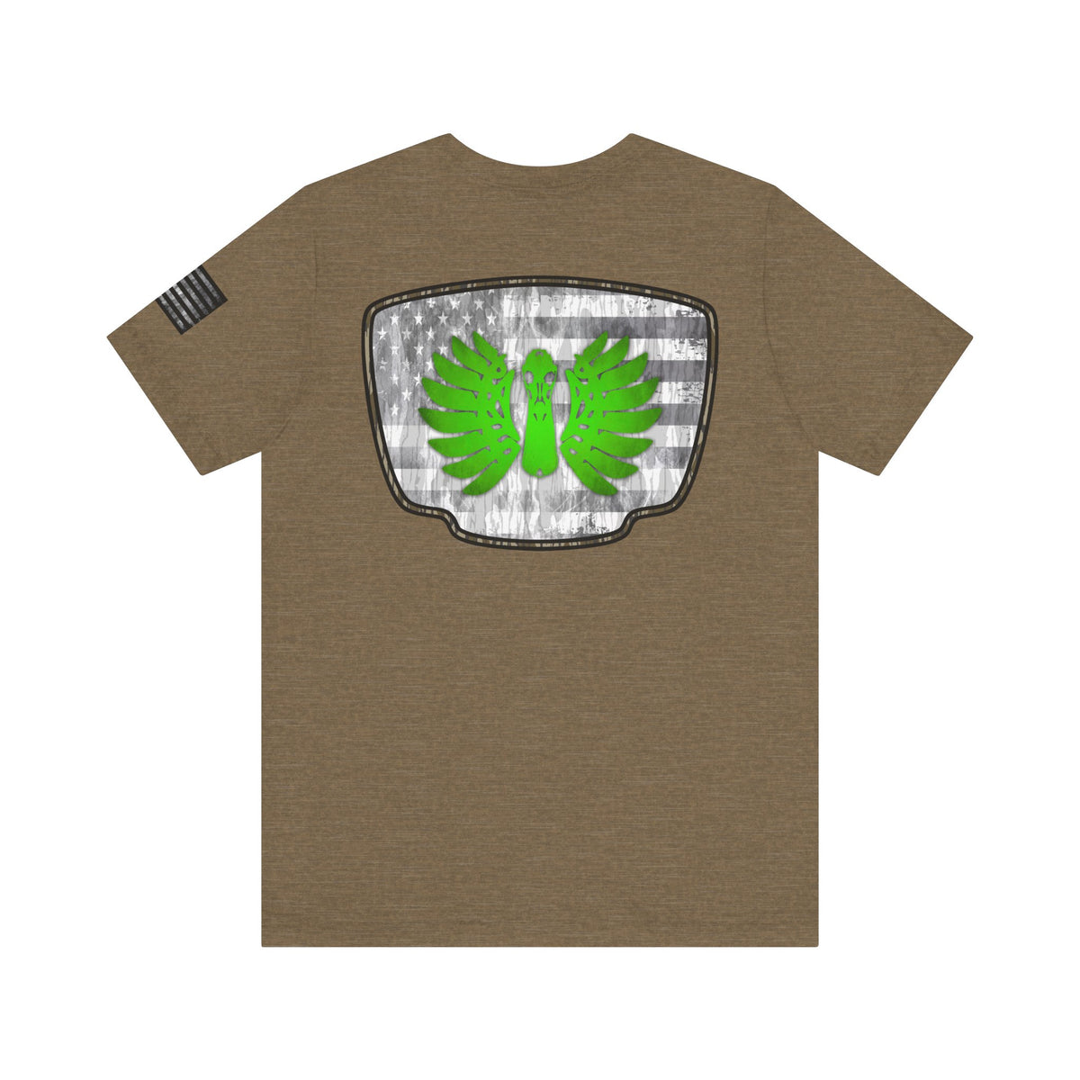 Duck Skull Hunting Badge T-Shirt – Mossy Camo Print, Crossed Guns & Duck Skull Graphic
