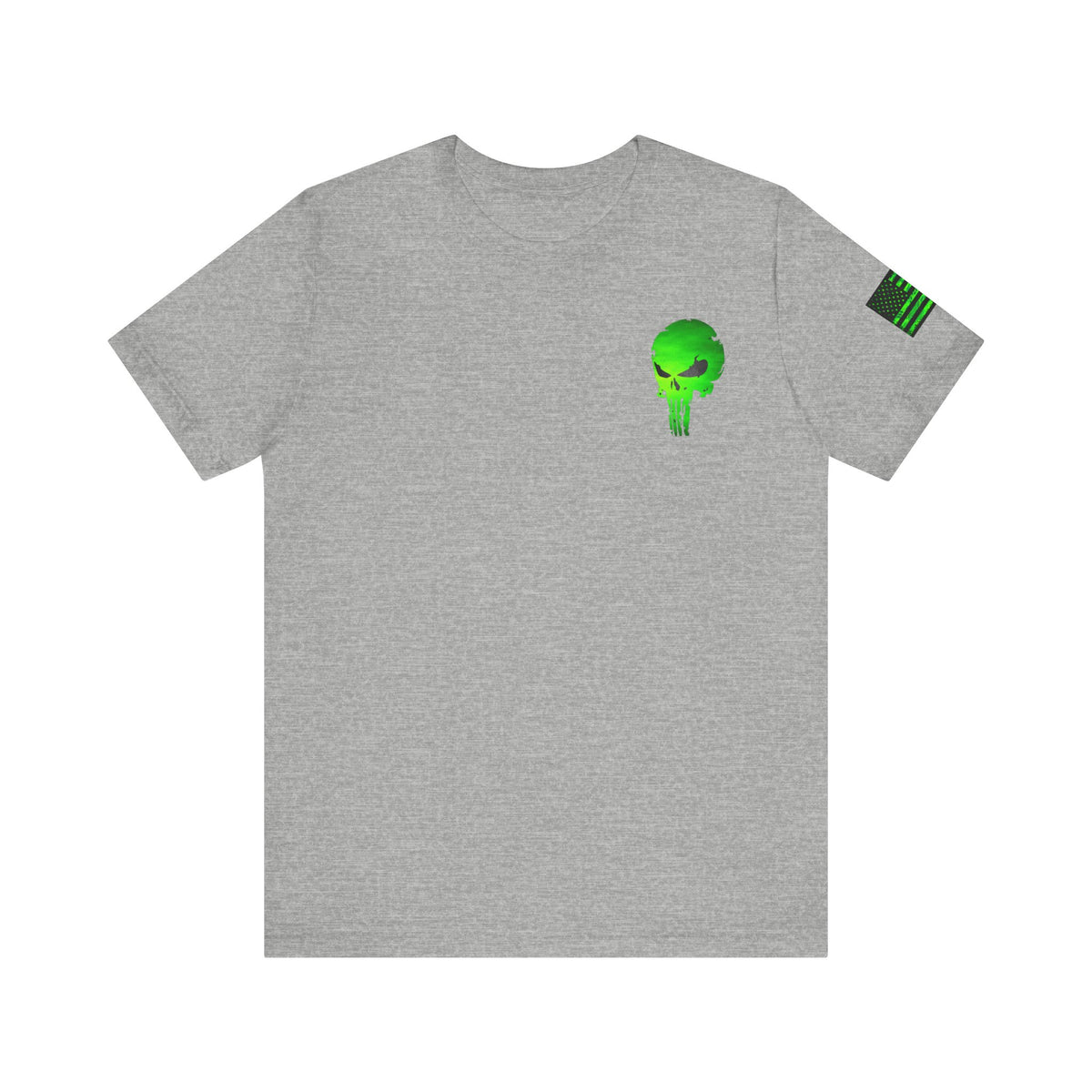 Toxic Green Punisher Skull – Neon Grunge Vigilante Graphic for Shirts, Decals & Prints