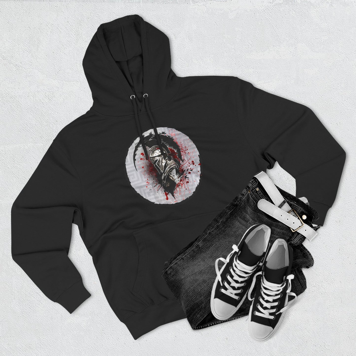 Three-Panel Fleece Hoodie Spartan Warrior