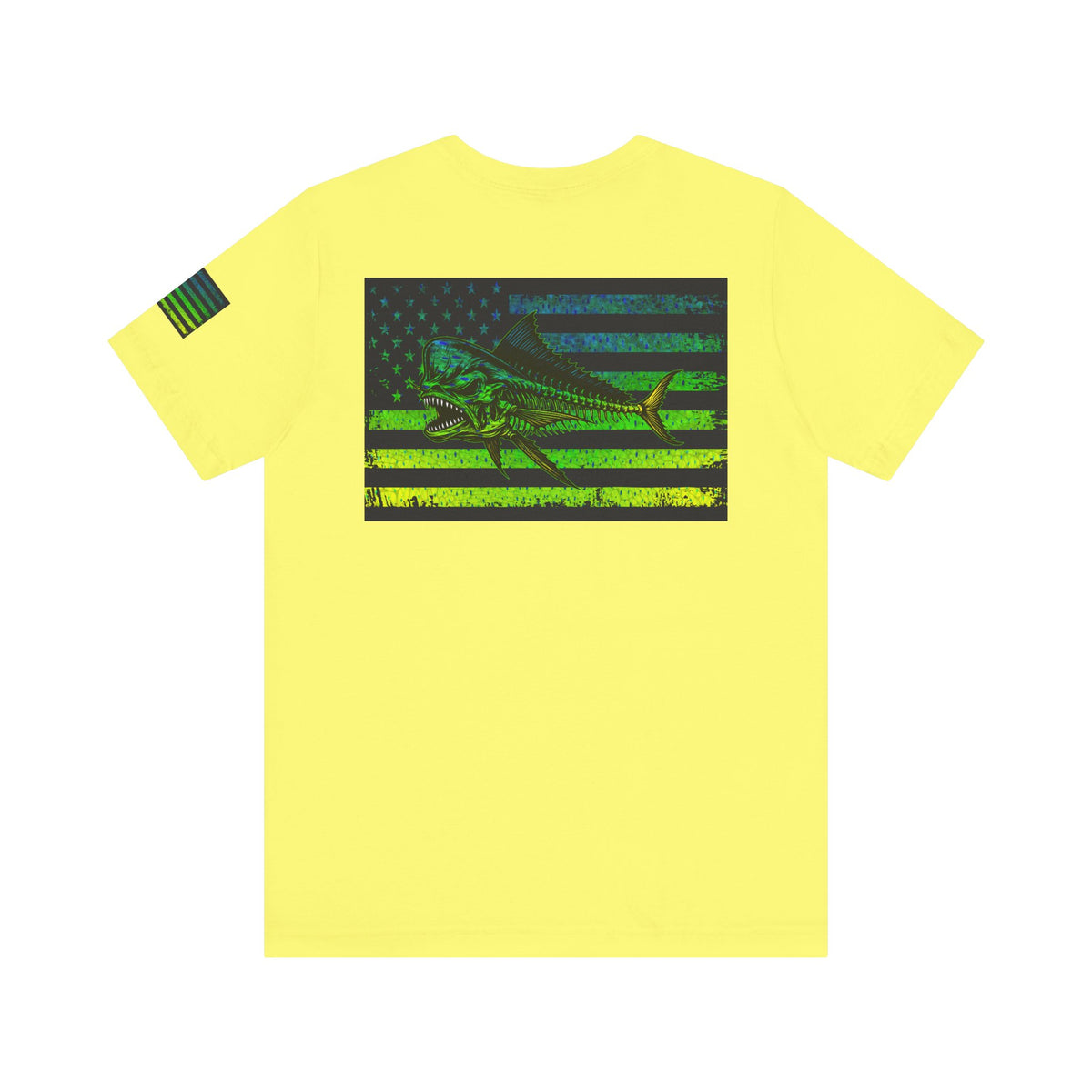 The Mahi Angler Grunge American Flag Tee, Patriotic USA Shirt, Vintage American Flag