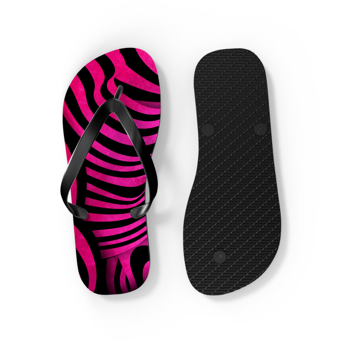 Stylish Zebra Print Flip Flops, Trendy Summer Sandals, Beach Footwear, Vacation Slippers, Poolside Essentials