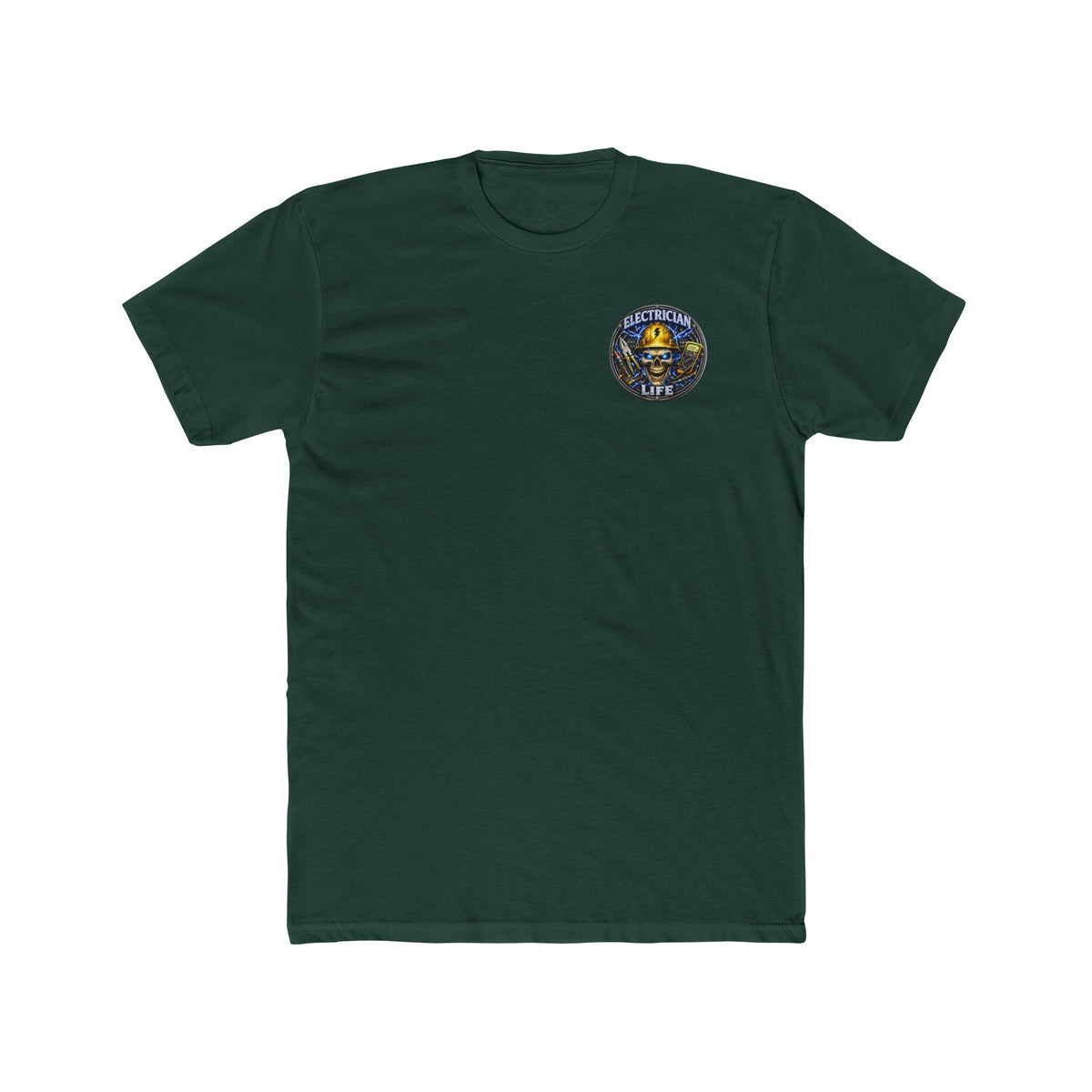 Electrician Life T‑Shirt — Electrician Skull Logo Crew Tee