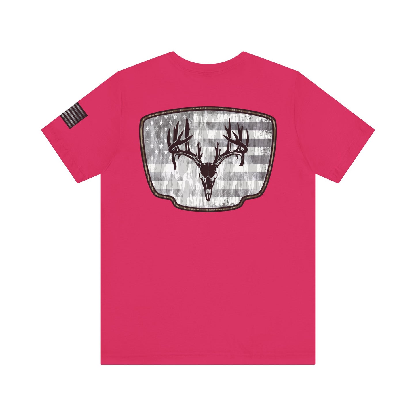 Patriotic Deer Skull Antler Hunting T-Shirt
