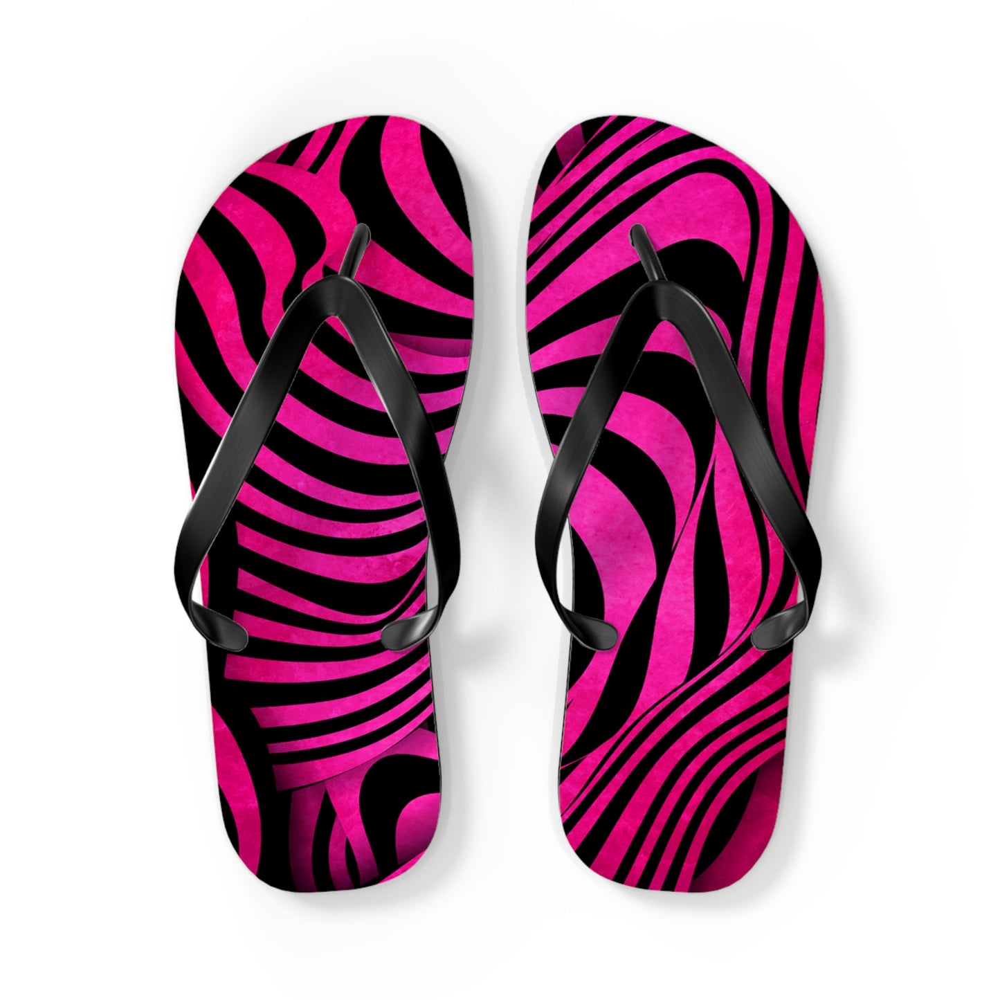 Stylish Zebra Print Flip Flops, Trendy Summer Sandals, Beach Footwear, Vacation Slippers, Poolside Essentials