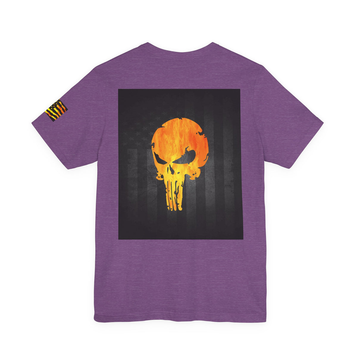 Orange Grunge Punisher Skull – Neon Grunge Vigilante Graphic for Shirts, Decals & Prints