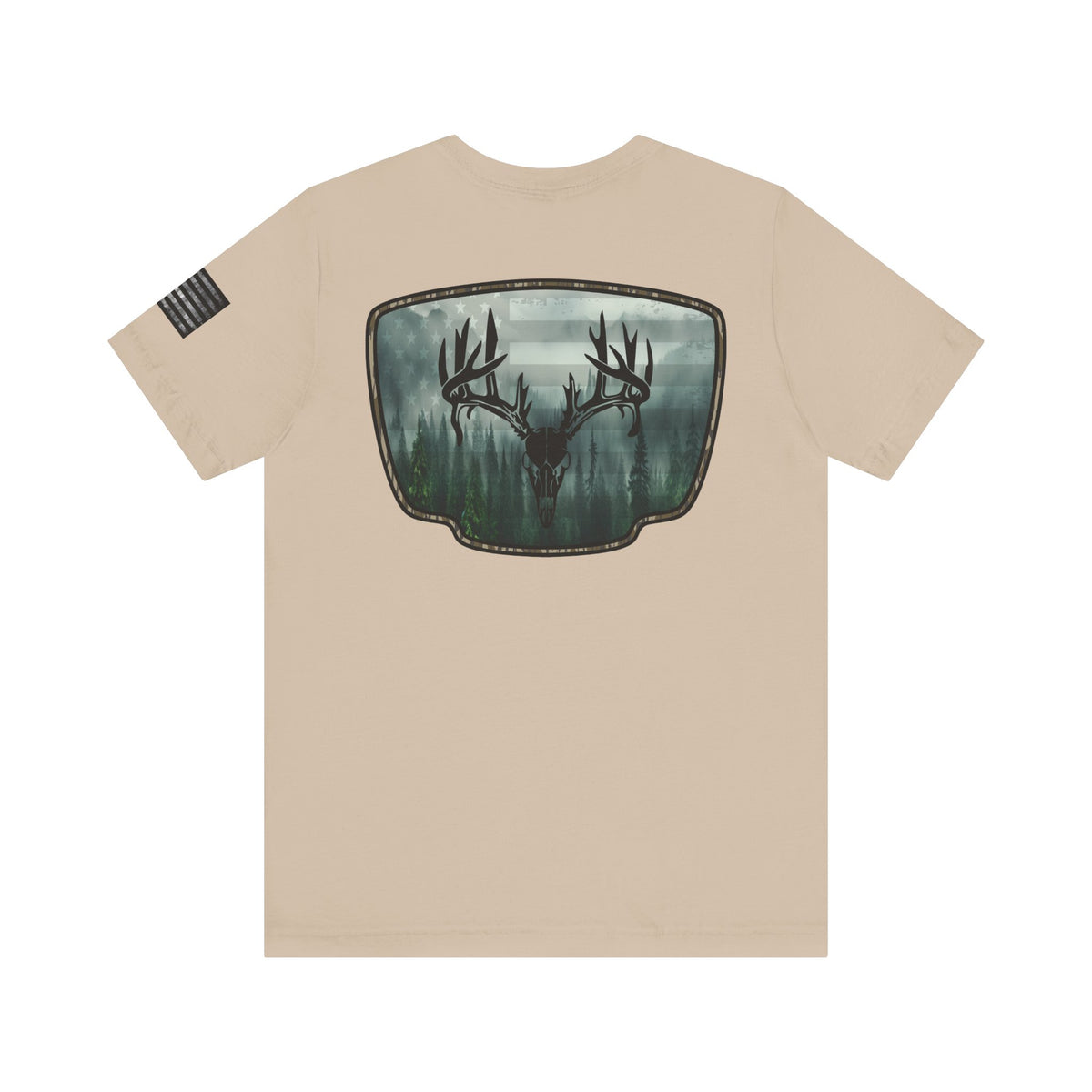 Deer Skull Forest Flag Hunting Tee