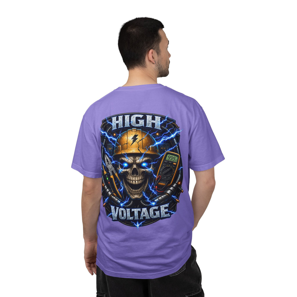 High Voltage Skull T-Shirt — Electrician Safety Graphic Tee