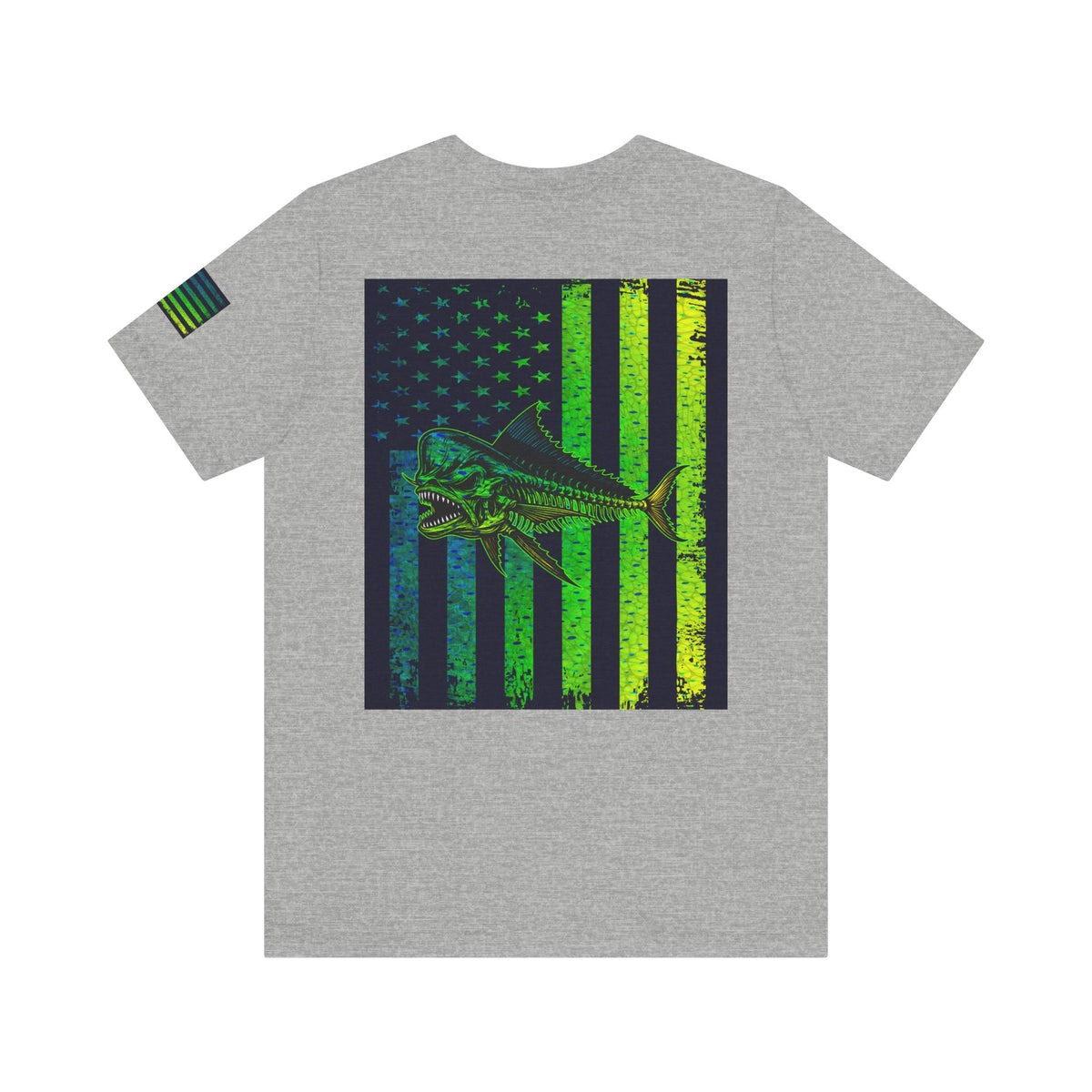 Mahi Mahi Skin Grunge American Flag Tee, Patriotic USA Shirt, Vintage American Flag