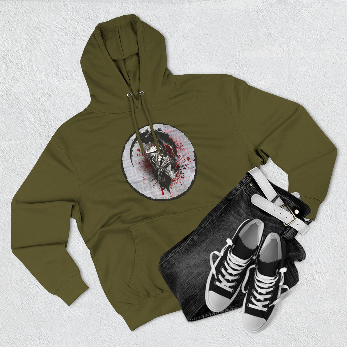 Three-Panel Fleece Hoodie Spartan Warrior