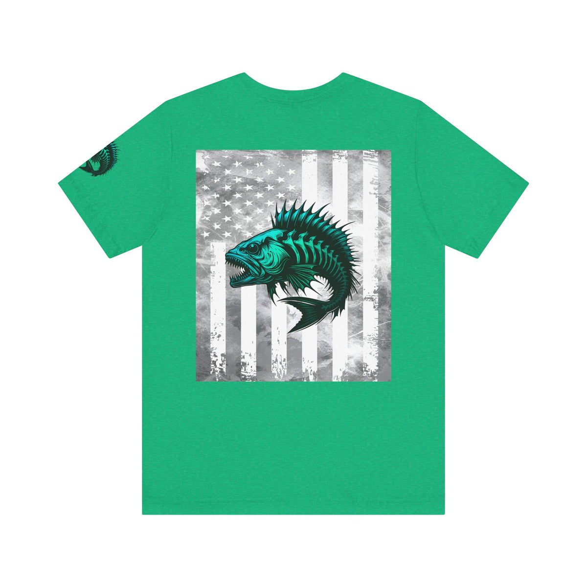 Fishing Grunge American Flag Tee, Patriotic USA Shirt, Vintage American Flag