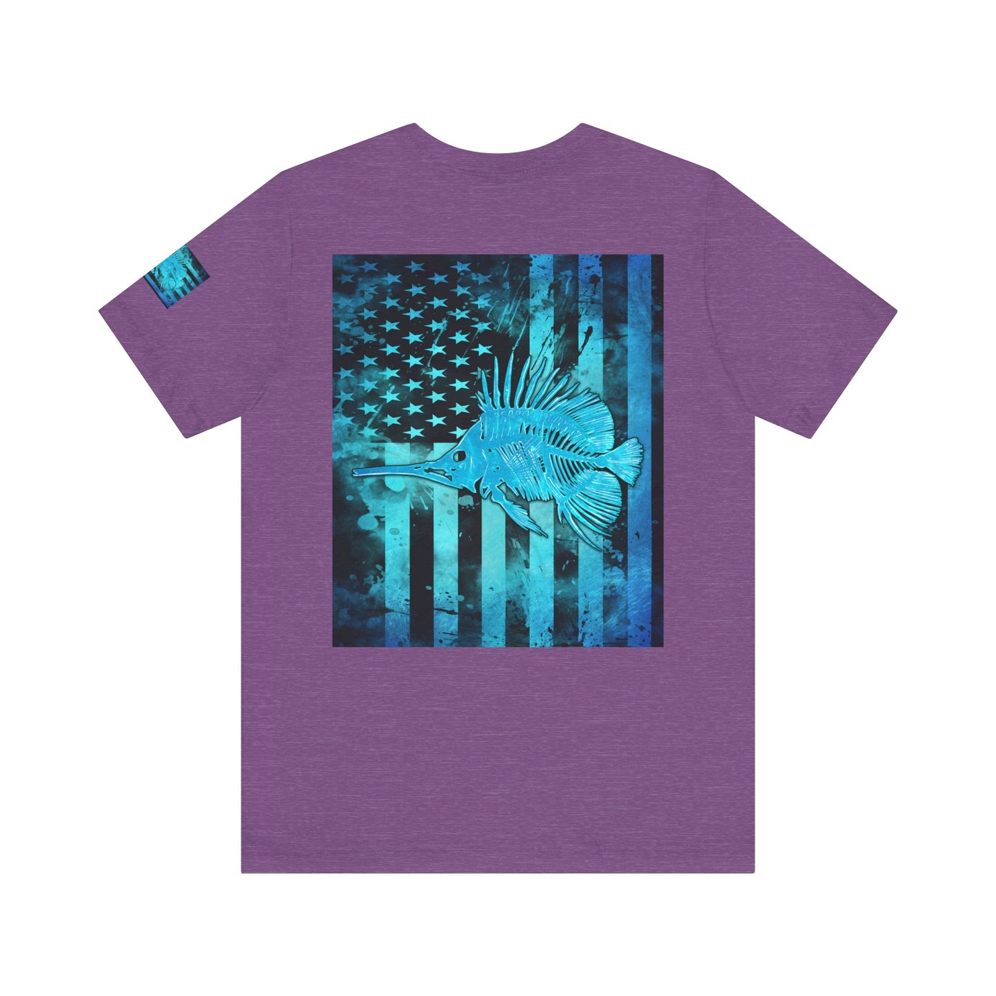 Fishing Angler American Flag Tee, Patriotic USA Shirt, Vintage American Flag
