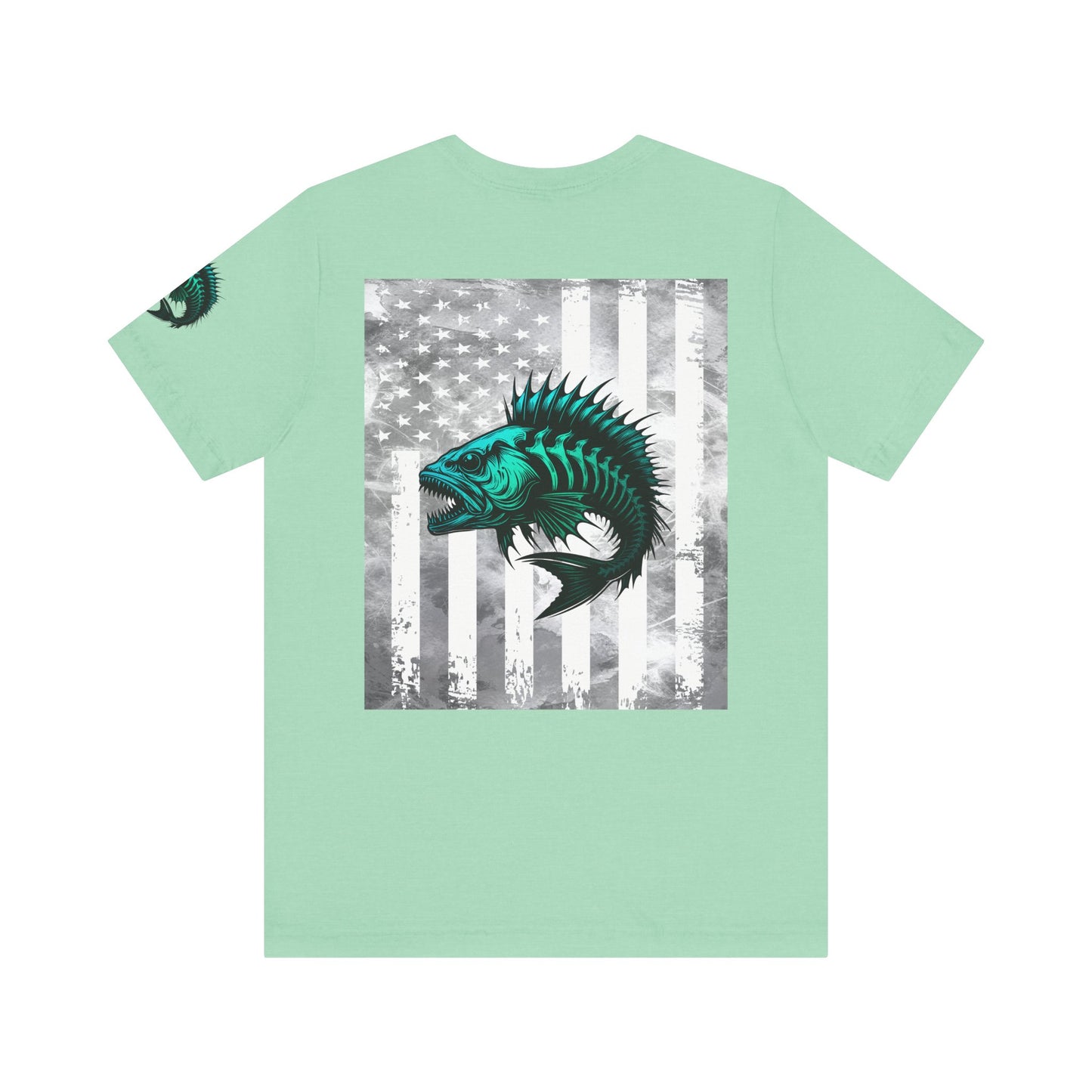 Fishing Grunge American Flag Tee, Patriotic USA Shirt, Vintage American Flag
